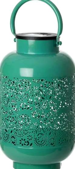 New Solar Laterne London grün D 16 H 27,5 cm Solar Gartenleuchten|Tischleuchten