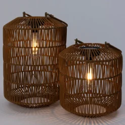 Solar Windlicht braun D 24 H 30 cm Solar Gartenleuchten|Tischleuchten