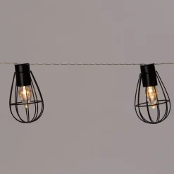 Hot Solar-Lichterkette transparent / schwarz 2 m Solar Gartenleuchten|Außenlichterketten