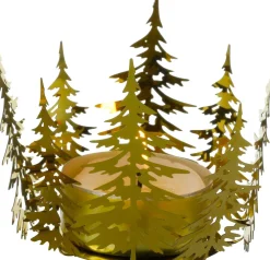 New Teelichthalter Weihnachtsbaum gold D 16,5 cm Teelichthalter