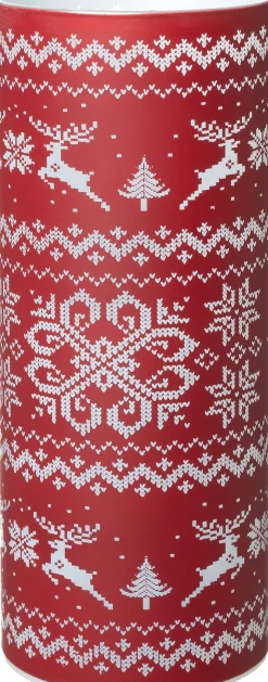 Sale Teelichthalter Winter rot met LED Beleuchtung D 9 H 17,5 cm Led Kerzen