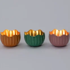 Outlet Teelichthalter Sten orange D 10 H 7 cm Teelichthalter|Kerzenständer