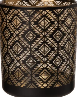 Outlet Teelichthalter Rauten Noah schwarz D 7 H 8 cm Teelichthalter