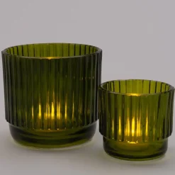 Online Teelichthalter Ties grün D 9 H 8 cm Teelichthalter