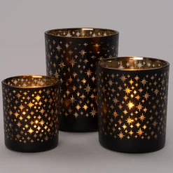 Discount Teelichthalter Stern Marijne schwarz D 7 H 8 cm Teelichthalter