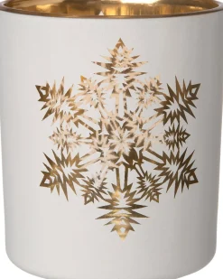 Online Teelichthalter Schneeflocke Anton weiß D 7 H 8 cm Teelichthalter