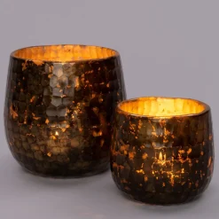 New Teelichthalter Puk braun D 10 H 10 cm Teelichthalter