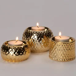 New Teelichthalter gold 6,5 x 6,5 x 4,7 cm Teelichthalter