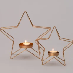 Best Teelichthalter Stern gold 25 x 10 x 25,5 cm Teelichthalter