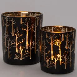 New Teelichthalter Bäume Henna schwarz D 8,8 H 10 cm Teelichthalter