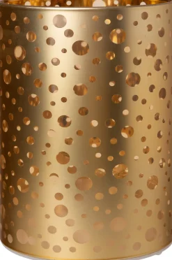 New Teelichthalter Punkte Abigail gold mit LED D 9 H 16 cm Led Kerzen