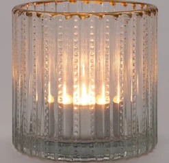 Sale Teelichthalter Helder Streifen D 7 H 6,8 cm Teelichthalter