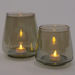 Teelichthalter Len grün D 12 H 12 cm Teelichthalter