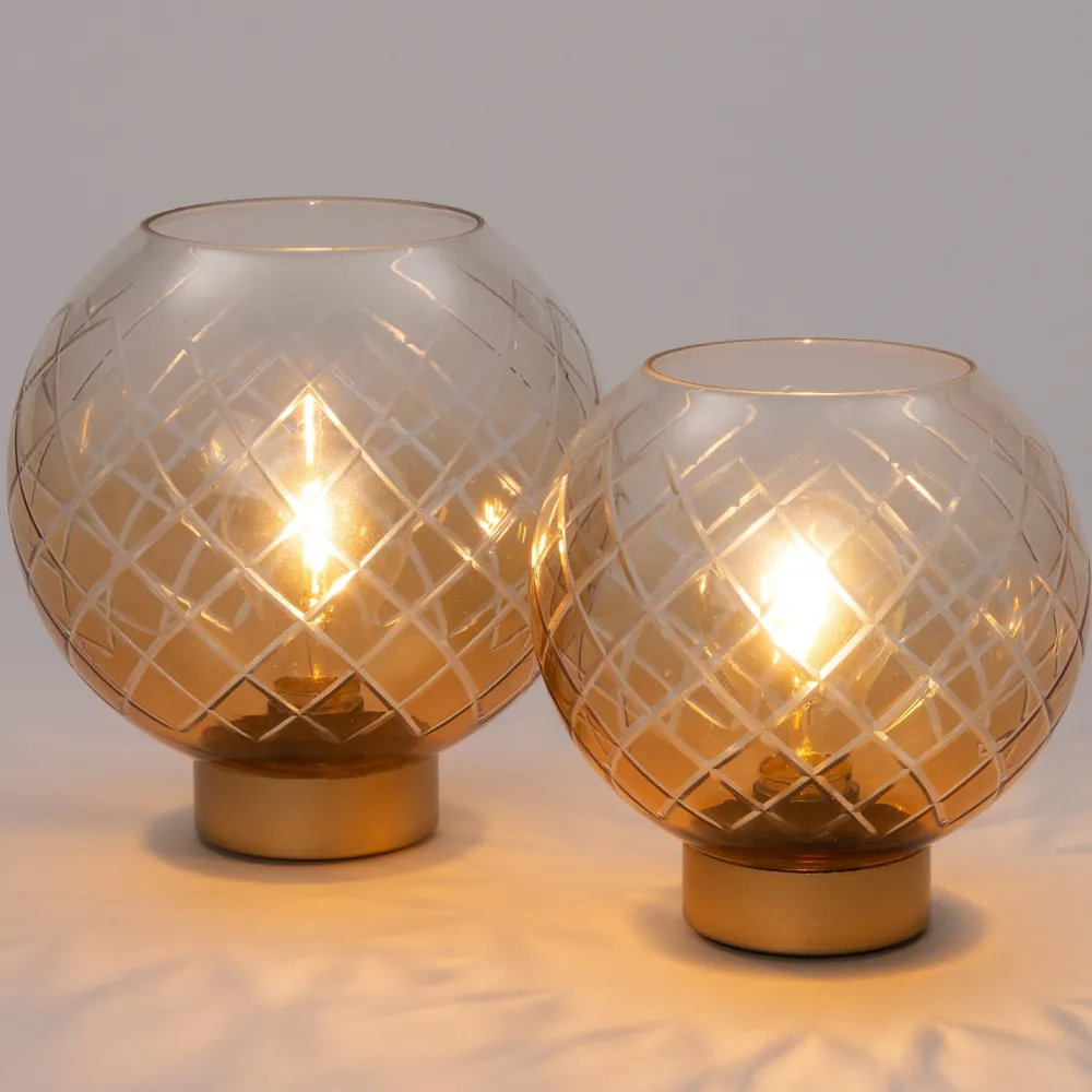 New Tischleuchte Cansu braun 19 x 19 x 19 cm Tischleuchten