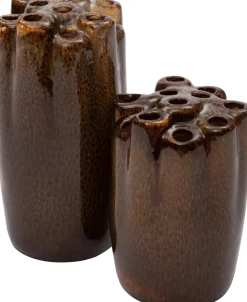 Clearance Tulpenvase Mika braun D 15 H 20 cm Vasen & Krüge|Blumentöpfe & Pflanzgefäße