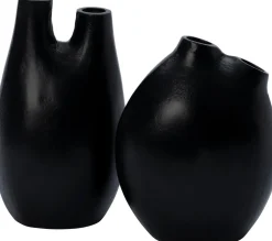 Outlet Vase Jilly schwarz 14 x 13 x 28 cm Blumentöpfe & Pflanzgefäße|Vasen & Krüge
