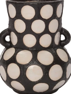 Outlet Vase Pygros schwarz / beige D 16,5 H 20,5 cm Vasen & Krüge|Blumentöpfe & Pflanzgefäße