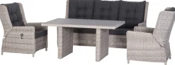 Clearance verstellbares Loungesofa 3-Sitzer Sanur braun Loungesofas|Loungesofas
