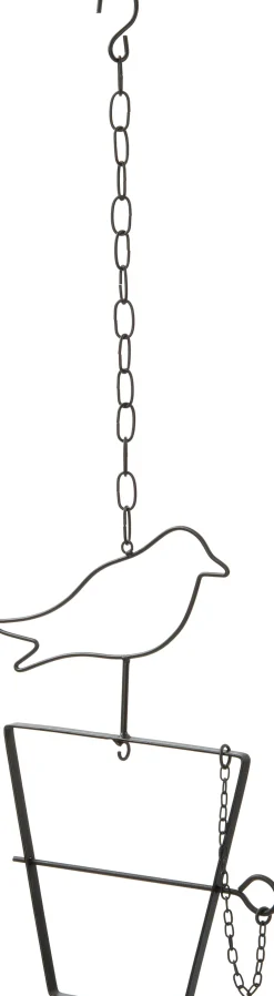 Outlet Vogelfutterhalter hängend Vogel schwarz 18 x 0,5 x 37 cm Gartenvögel|Vogelfutterhäuser