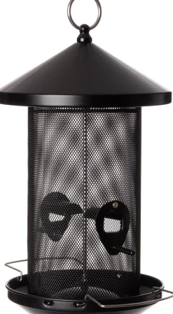 New Vogelfutterspender schwarz D 19 H 28,5 cm Gartenvögel|Vogelfutterhäuser