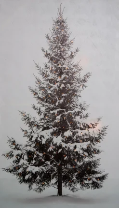 Hot Wandbild mit Beleuchtung Weihnachtsbaum 70 x 3 x 120 cm Weihnachtliche Wanddeko