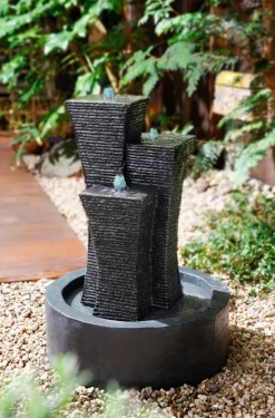 Clearance Wasserspiel Saffir mit LED-Beleuchtung D 55 H 75,8 cm Gartenbrunnen & Wasserspiele