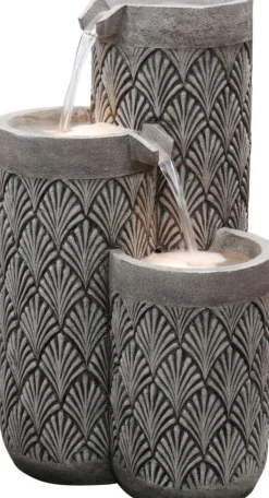 Clearance Wasserspiel Salo grau 40 x 40 x 66 cm Gartenbrunnen & Wasserspiele