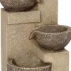 Online Wasserspiel Tani beige / grau 25 x 25 x 55 cm Gartenbrunnen & Wasserspiele