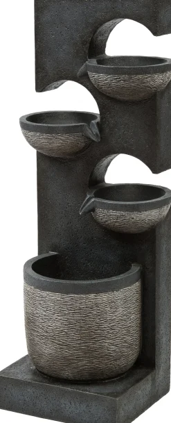 New Wasserspiel Zierbrunnen anthrazit 41,5 x 33 x 104 cm Gartenbrunnen & Wasserspiele