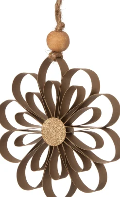 Clearance Weihnachtsbaumanhänger Blume D 10 cm gold Weihnachtsdeko Zum Aufhängen