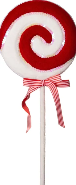 Sale Weihnachtsbaumschmuck Candyline Lolly mit Schleife rot / weiß 20 x 4 x 45 cm Weihnachtsdeko Zum Aufhängen