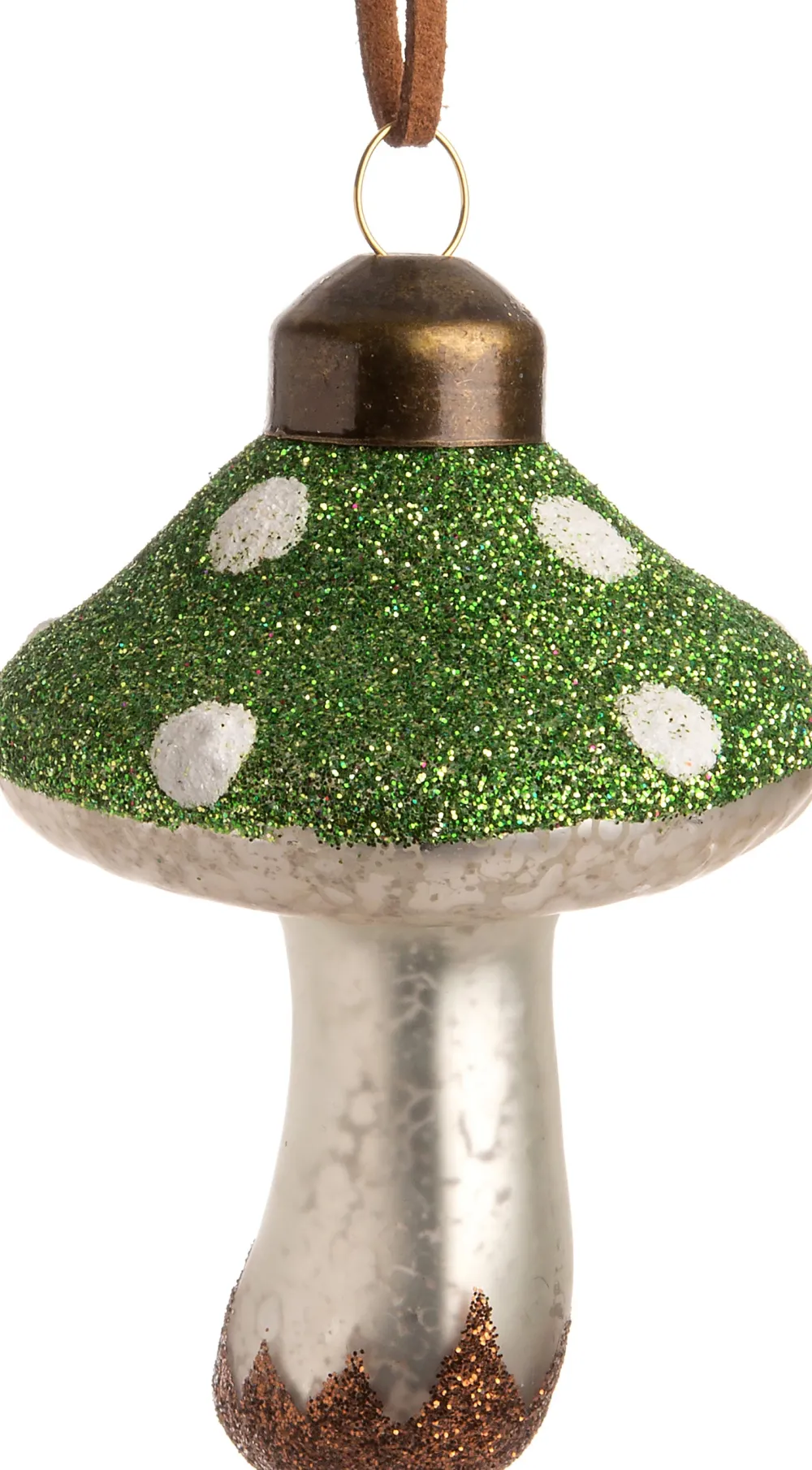 Weihnachtsbaumschmuck Pilz grün / weiß D 5,5 H 7 cm Weihnachtskugeln & -Anhänger