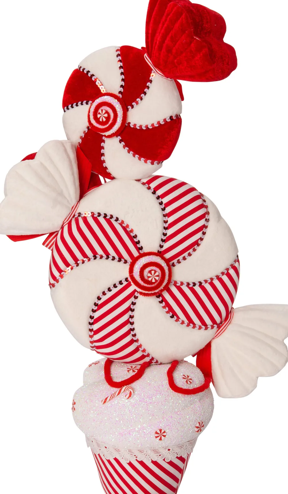 New Weihnachtsdeko Candyline Cupcake mit Süßigkeiten rot / weiß 41 x 22 x 69 cm Weihnachtsdeko Zum Aufhängen