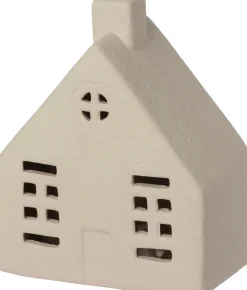 Best Weihnachtsdeko Häuschen Ole grau mit Beleuchtung 9,5 x 5,5 x 11,5 cm Weihnachtsleuchten