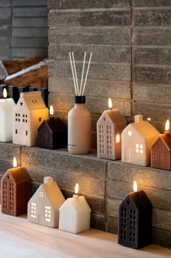 Best Weihnachtsdeko Häuschen Ole grau mit Beleuchtung 9,5 x 5,5 x 11,5 cm Weihnachtsleuchten