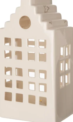 Clearance Weihnachtsdeko Häuschen creme LED warmweiß 9,5 x 7,8 x 18,5 cm Weihnachtsleuchten