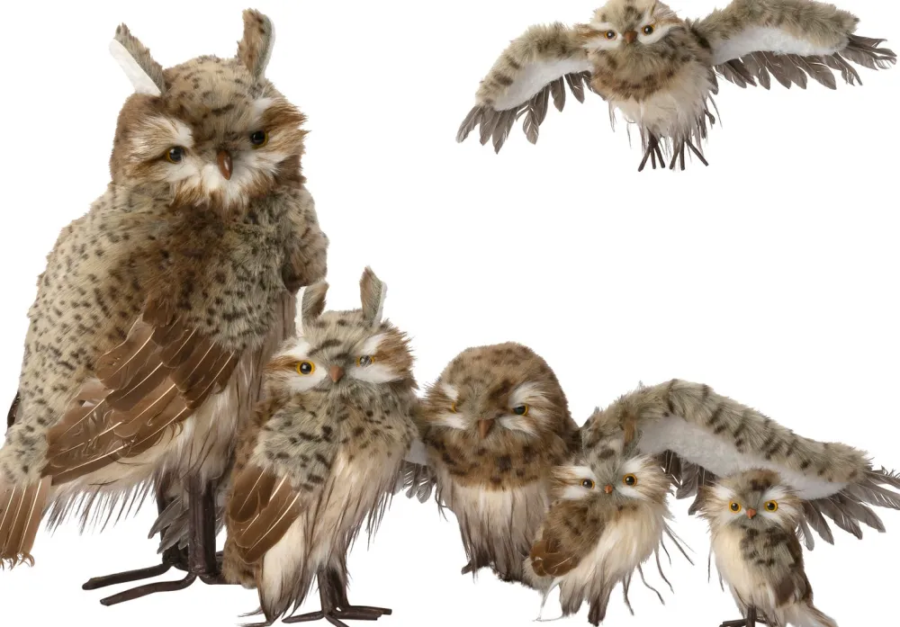 Outlet Weihnachtsdeko Eule braun 33 x 8 x 17 cm Weihnachtsfiguren & -Objekte