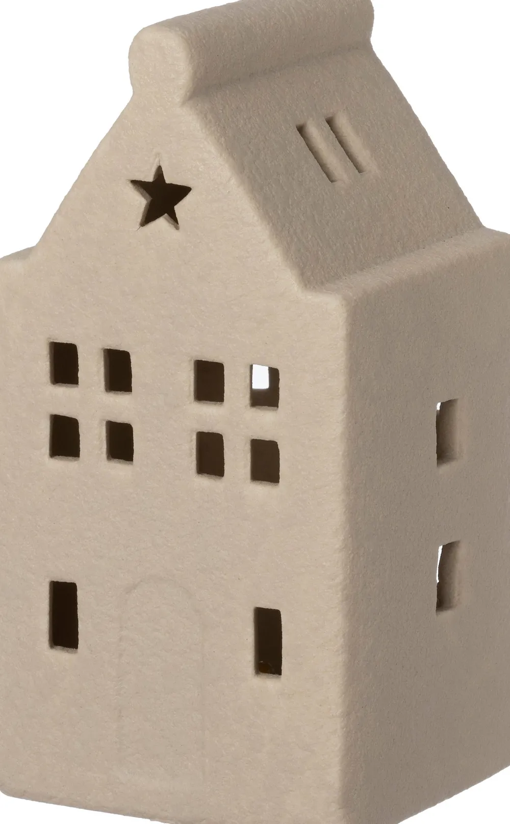 Weihnachtsdeko Häuschen Ole grau mit Beleuchtung 8 x 7,5 x 15 cm Weihnachtsleuchten