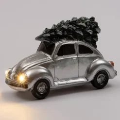 Discount Weihnachtsdorf Auto Beetle mit Weihnachtsbaum silber 11 x 5,3 x 7 cm Weihnachtsdorf Figuren & Objekte