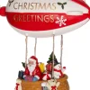 Clearance Weihnachtsdorf Miniatur-Zeppelin mit Weihnachtsmann 23 x 12 x 18 cm Weihnachtsdorf Figuren & Objekte