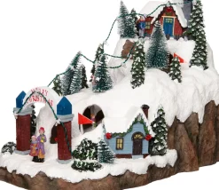 New Weihnachtsdorf Miniatur-Skipiste 34 x 19,5 x 22,5 cm Weihnachtshäuschen