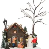 New Weihnachtsdorf Miniatur-Haus mit Baum 14 x 13,5 x 19 cm Weihnachtshäuschen