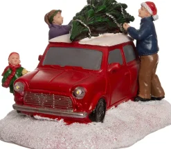 Clearance Weihnachtsdorf Auto Mini Cooper mit Figuren 14 x 9,3 x 8 cm Weihnachtsdorf Figuren & Objekte
