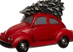 Online Weihnachtsdorf Auto Beetle mit Weihnachtsbaum rot 11 x 5,3 x 7 cm Weihnachtsdorf Figuren & Objekte