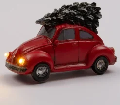 Online Weihnachtsdorf Auto Beetle mit Weihnachtsbaum rot 11 x 5,3 x 7 cm Weihnachtsdorf Figuren & Objekte