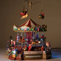 Clearance Weihnachtsdorf Karussell 31 x 27 x 32 cm Weihnachtshäuschen