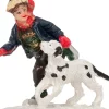 Clearance Weihnachtsdorf Figur Junge mit Schlittschuhen und Hund 4,5 x 3,5 x 5 cm Weihnachtsdorf Figuren & Objekte