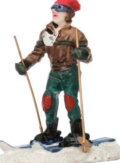 Outlet Weihnachtsdorf Figur Mädchen mit Ski 4,2 x 2,8 x 6 cm Weihnachtsdorf Figuren & Objekte