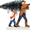 Sale Weihnachtsdorf Figur Mann mit Kind und Weihnachtsbaum 10,5 x 4,5 x 7 cm Weihnachtsdorf Figuren & Objekte