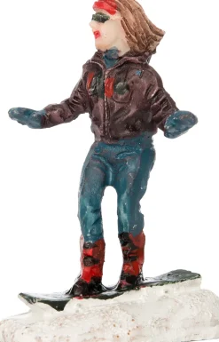 Sale Weihnachtsdorf Figur Mädchen mit Snowboard 4 x 2,5 x 6 cm Weihnachtsdorf Figuren & Objekte